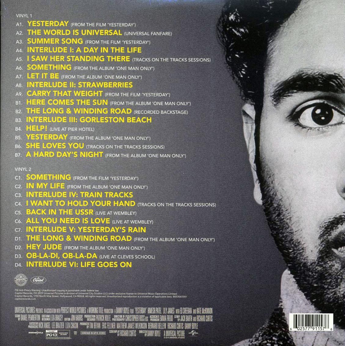Hamish Patel, Daniel Pemburton - Yesterday: Original Motion Picture Soundtrack (2xLP) (yellow vinyl) Vinyl Record