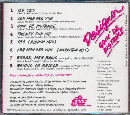 Designer - Goin' De Distance Music CD
