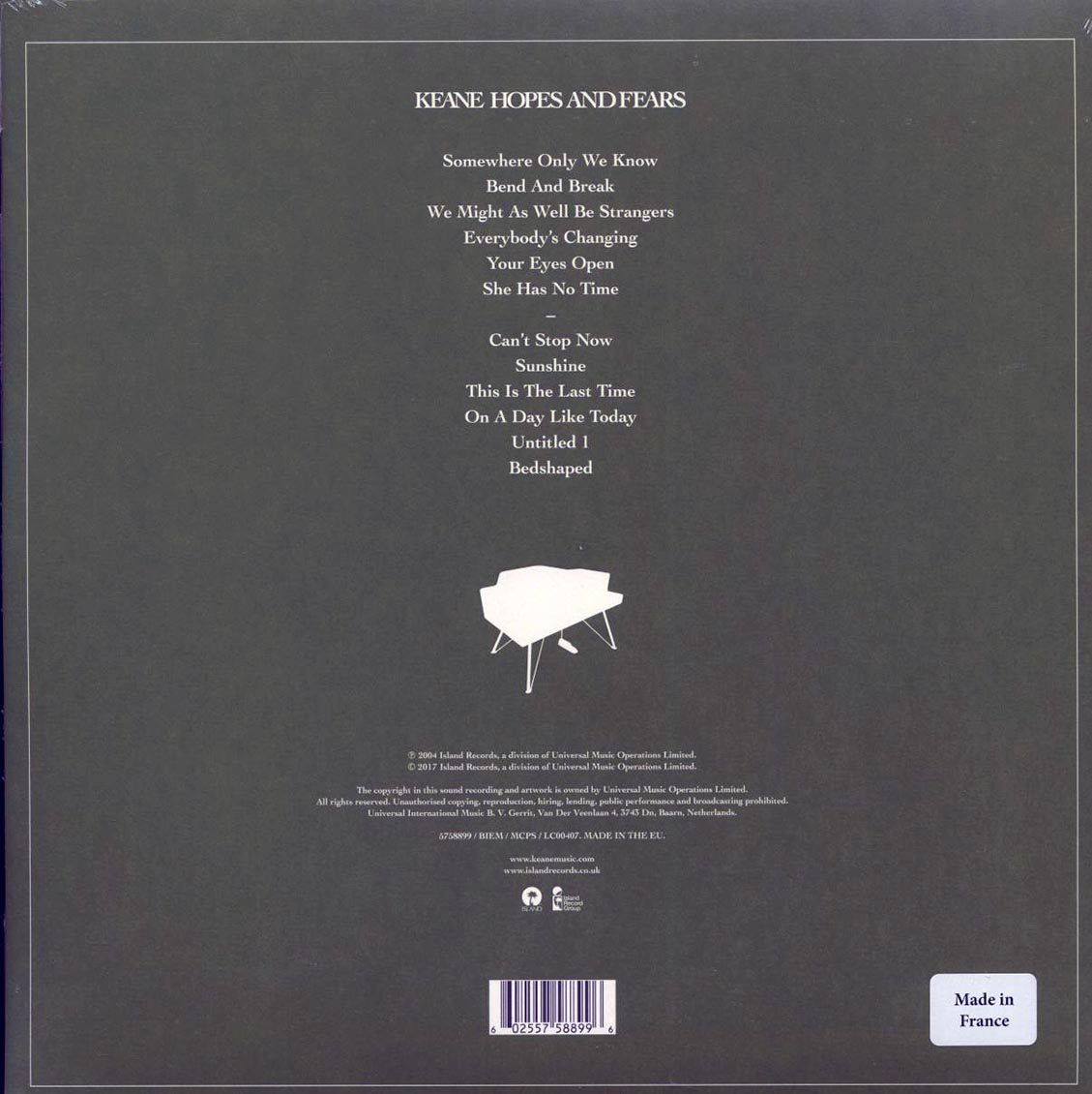 Keane - Hopes And Fears (180g) Vinyl Record