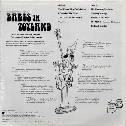 Hanky Panky Players, The Cricketone Chorus Orchestra - The Story And Songs From Babes In Toyland (1977 FIRST PRESS) (orig. press) Vinyl Record