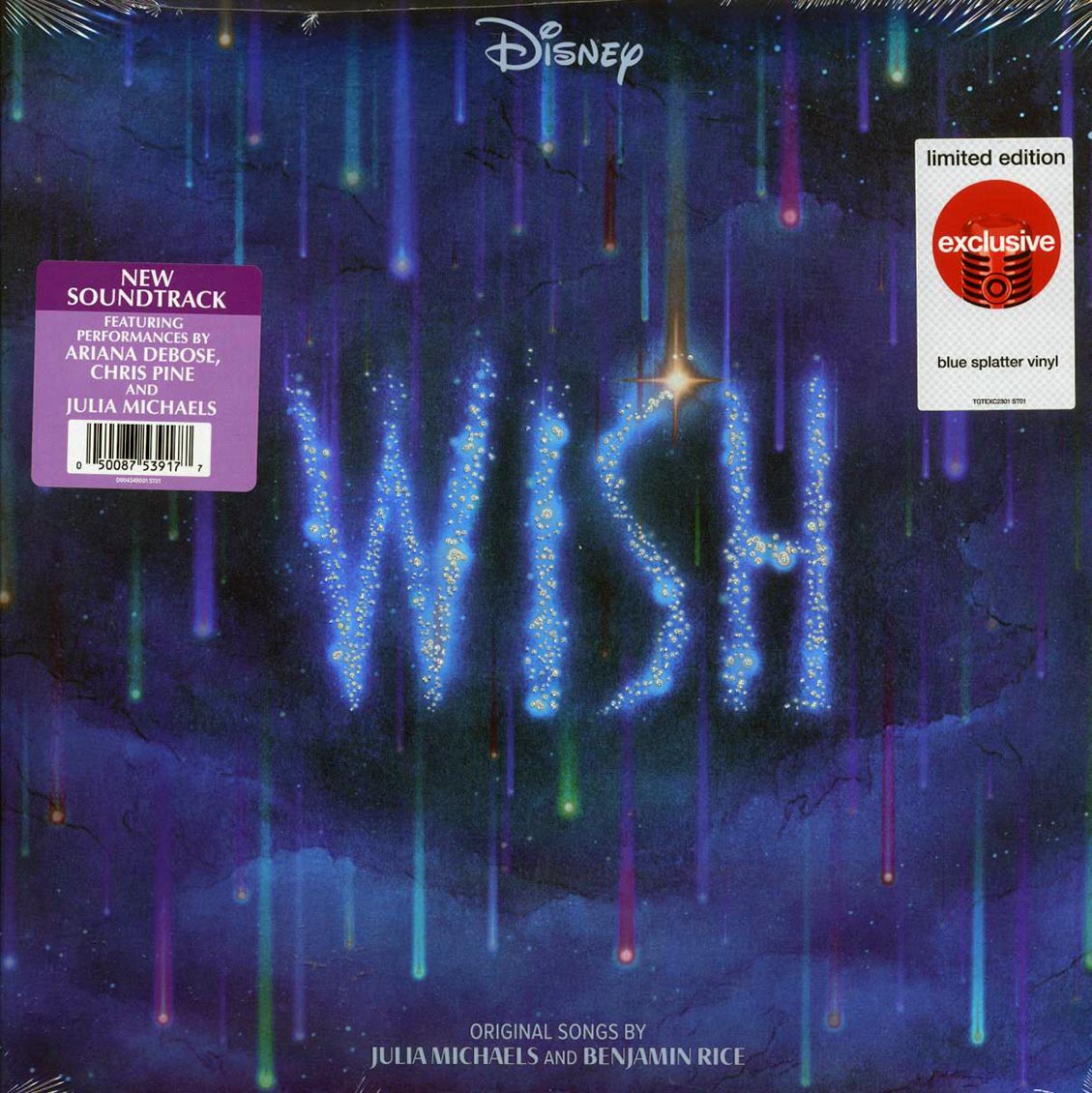 Ariana Debose, Chris Pine, Angelique Cabral, Julia Michaels - Wish: Original Motion Picture Soundtrack (ltd. ed.) (blue splatter vinyl) Vinyl Record