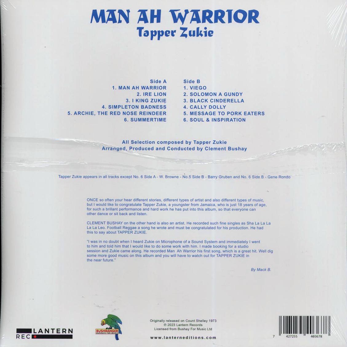 Tappa Zukie - Man Ah Warrior Vinyl Record