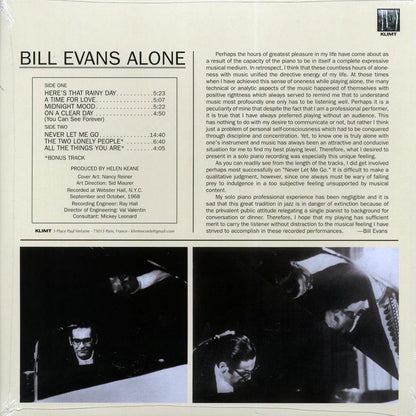 Bill Evans - Alone (+2 bonus tracks) (white vinyl) Vinyl Record