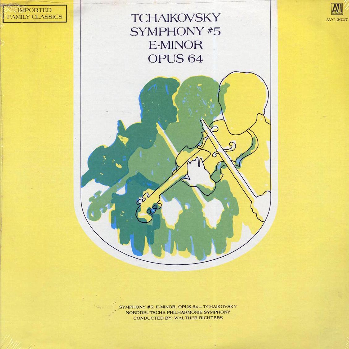 Tchaikovsky, Norddeutsche Philharmonic Symphony, Walther Richters - Tchaikovsky Symphony #5, E-minor Opus 64 (orig. press) Vinyl Record
