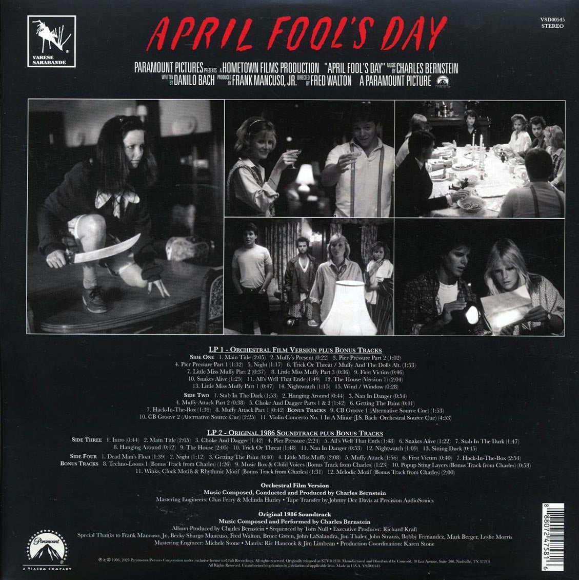 Charles Bernstein - April Fool's Day: Original Motion Picture Soundtrack (+bonus tracks) (2xLP) (expanded edition) (spot-varnished jacket) Vinyl Record