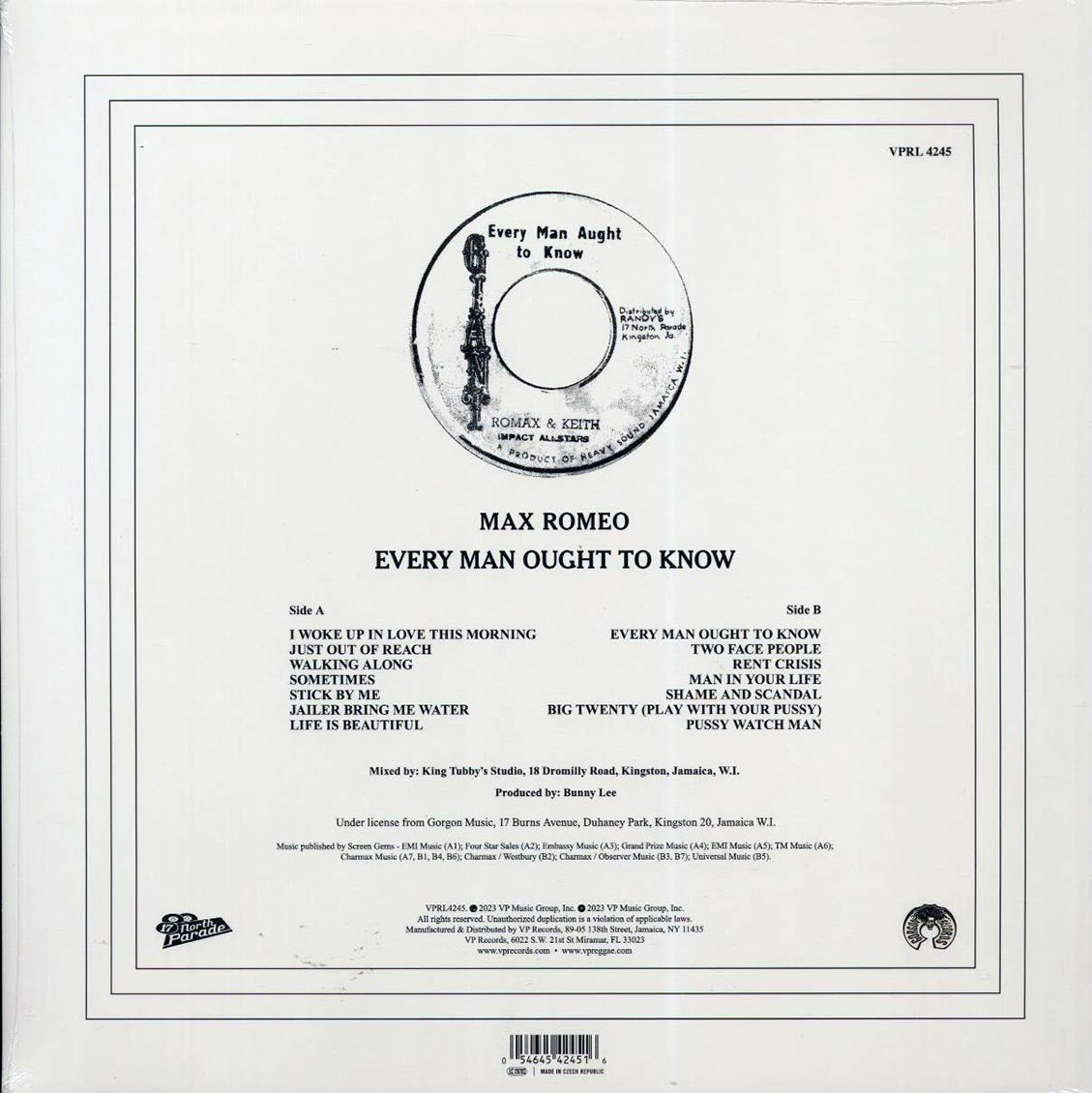 Max Romeo - Every Man Ought To Know Vinyl Record