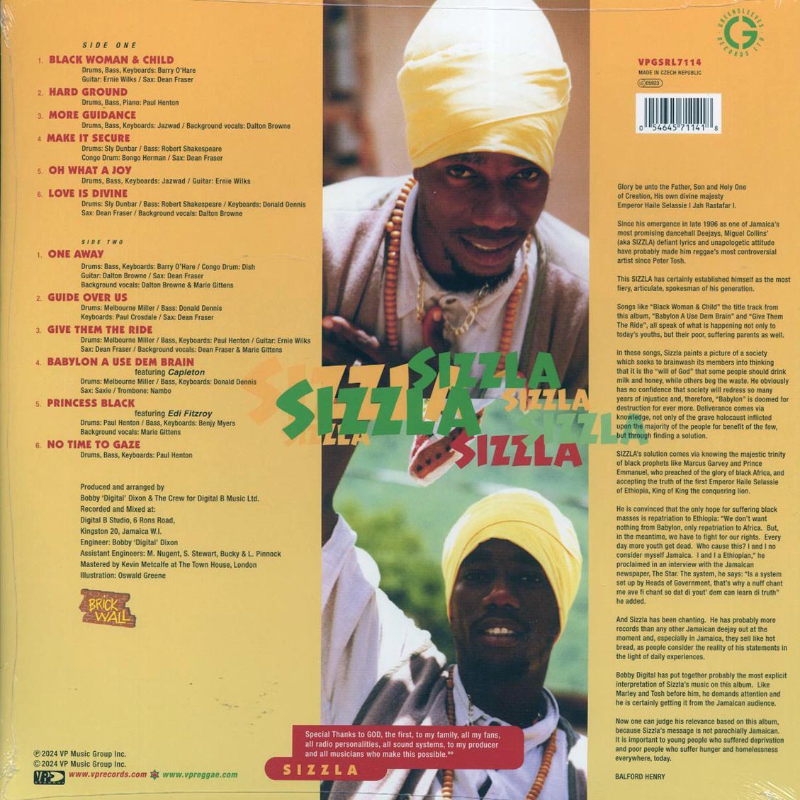 Sizzla - Black Woman And Child (ltd. ed.) (green vinyl) Vinyl Record
