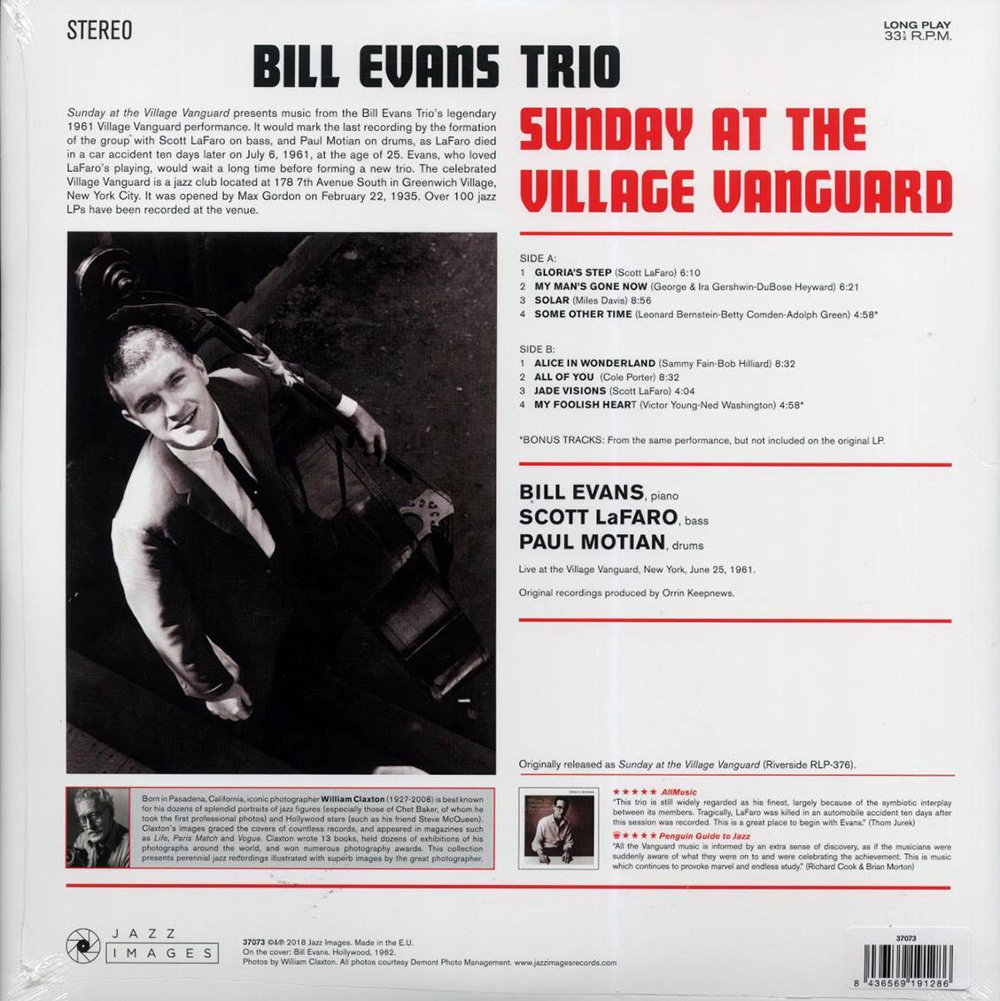 Bill Evans Trio - Sunday At The Village Vanguard (+2 bonus tracks) (ltd. ed.) (180g) Vinyl Record