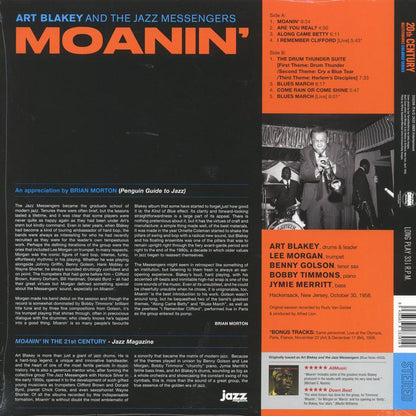 Art Blakey & The Jazz Messengers - Moanin' (+2 bonus tracks) (ltd. ed.) (180g) (red vinyl) Vinyl Record