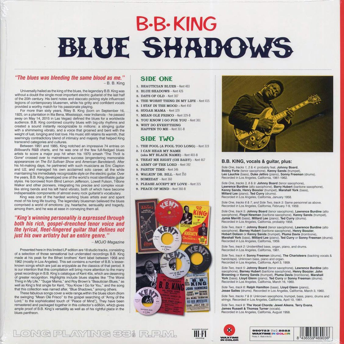 BB King - Blue Shadows: Underrated Kent Recordings 1958-1962 (ltd. ed.) (180g) (red vinyl) Vinyl Record