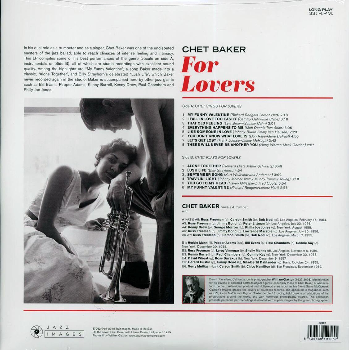 Chet Baker - For Lovers (ltd. ed.) (180g) Vinyl Record