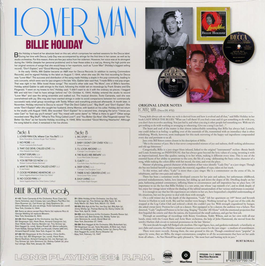Billie Holiday - Lover Man (ltd. ed.) (180g) Vinyl Record