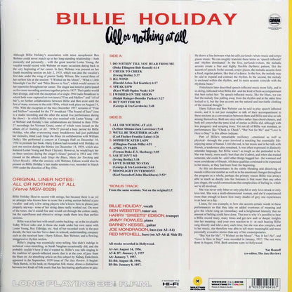 Billie Holiday - All Or Nothing At All (ltd. ed.) (180g) (yellow vinyl) (incl. book) Vinyl Record