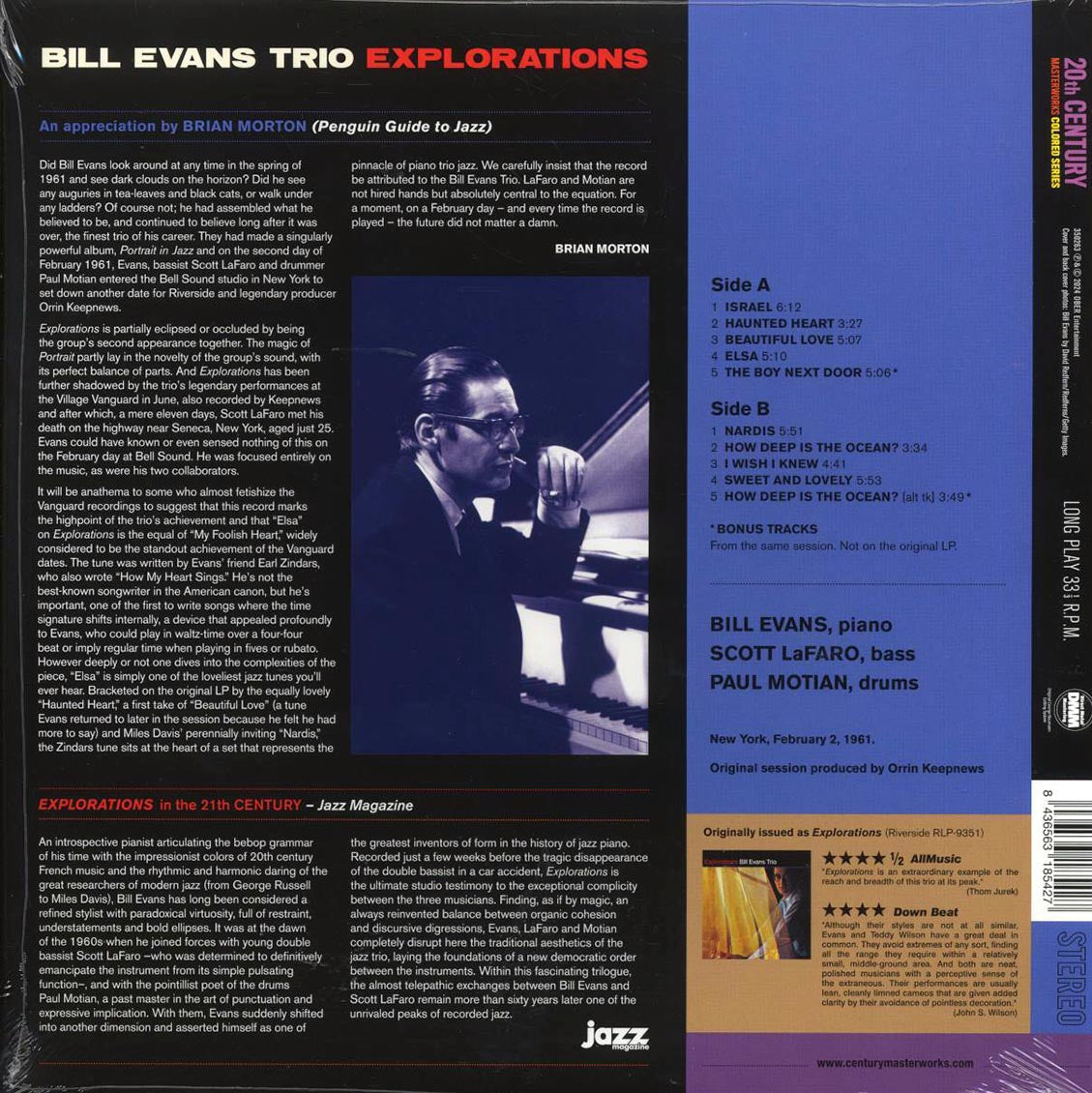 Bill Evans Trio - Explorations (+2 bonus tracks) (ltd. ed.) (180g) (red vinyl) Vinyl Record