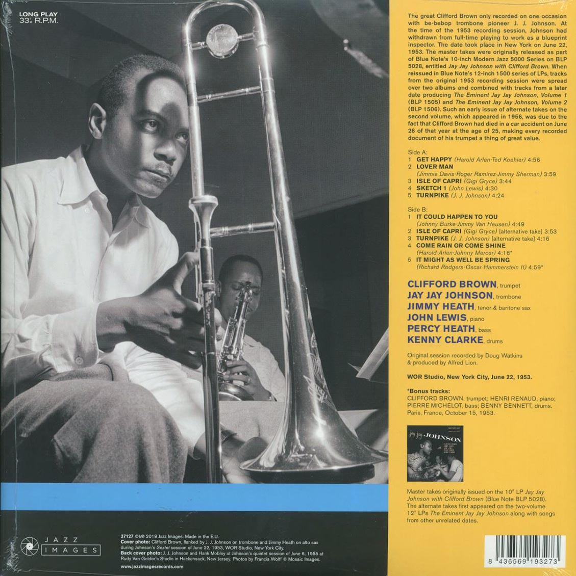 Clifford Brown, JJ Johnson - Get Happy (+2 bonus tracks) (ltd. ed.) (180g) Vinyl Record