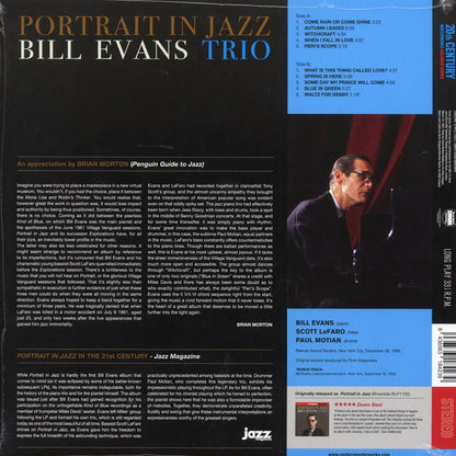 Bill Evans Trio - Portrait In Jazz (+bonus track) (ltd. ed.) (180g) (blue vinyl) Vinyl Record