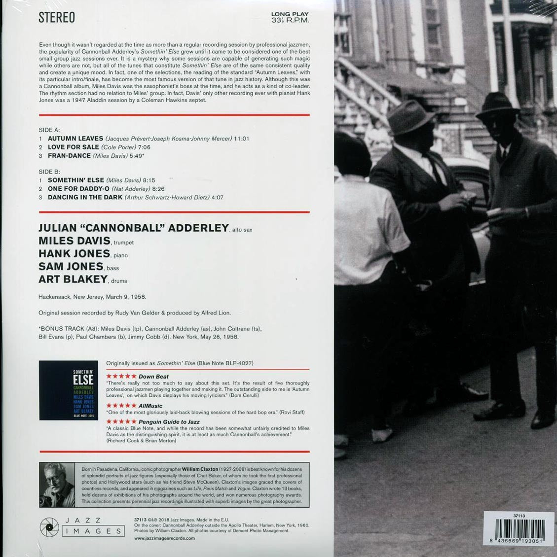 Cannonball Adderley, Miles Davis - Somethin' Else (+bonus track) (ltd. ed.) (180g) Vinyl Record