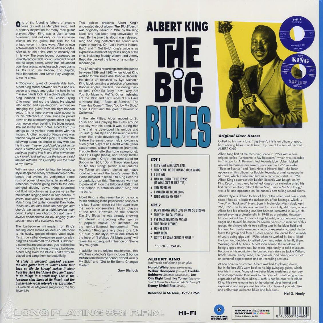 Albert King - The Big Blues (+2 bonus tracks) (ltd. ed.) (180g) (blue vinyl) Vinyl Record