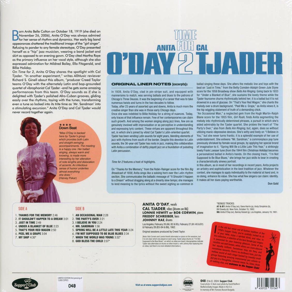 Anita O'Day, Cal Tjader - Time For 2 (ltd. ed.) (180g) Vinyl Record