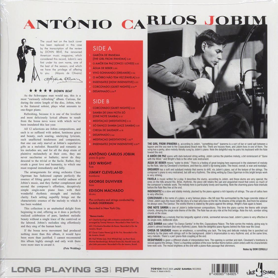 Antonio Carlos Jobim - The Girl From Ipanema (+4 bonus tracks) (ltd. ed.) (180g) Vinyl Record