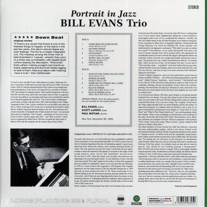 Bill Evans Trio - Portrait In Jazz (+bonus track) (ltd. ed.) (180g) (green vinyl) Vinyl Record