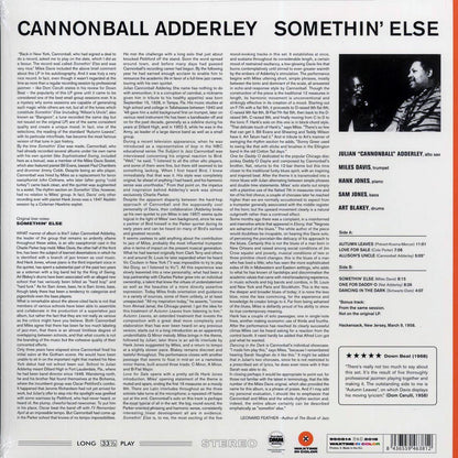 Cannonball Adderley, Miles Davis, Hank Jones, Sam Jones, Art Blakey - Somethin' Else (+bonus track) (ltd. ed.) (180g) (orange vinyl) Vinyl Record