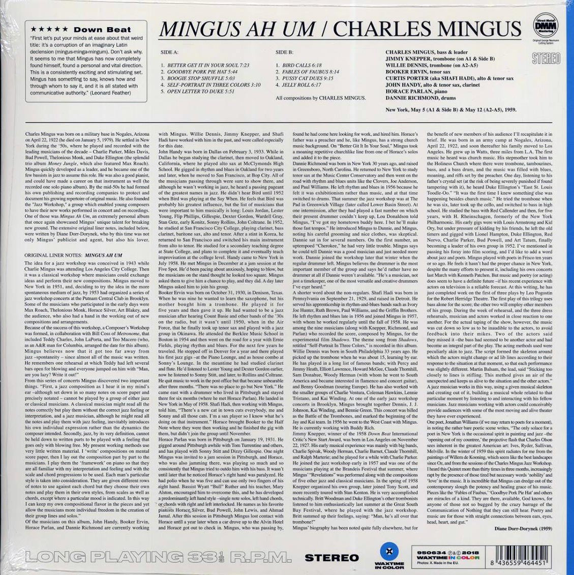 Charles Mingus - Mingus Ah Um (ltd. ed.) (180g) (blue vinyl) Vinyl Record