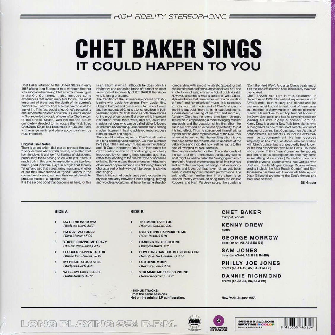 Chet Baker - Sings: It Could Happen To You (+2 bonus tracks) (ltd. ed.) (180g) (purple vinyl) Vinyl Record