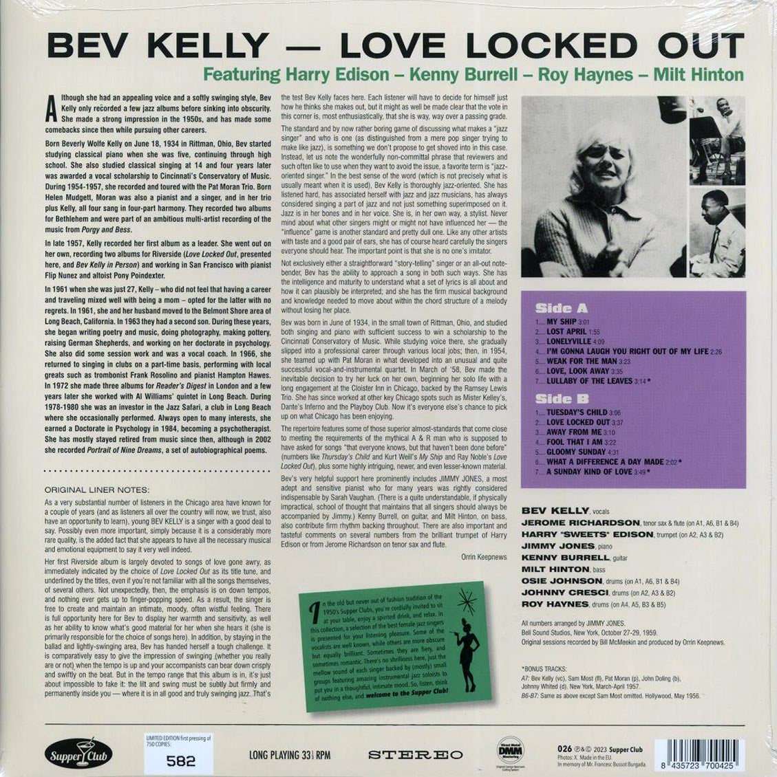 Bev Kelly - Love Locked Out (+3 bonus tracks) (ltd. ed.) (180g) Vinyl Record