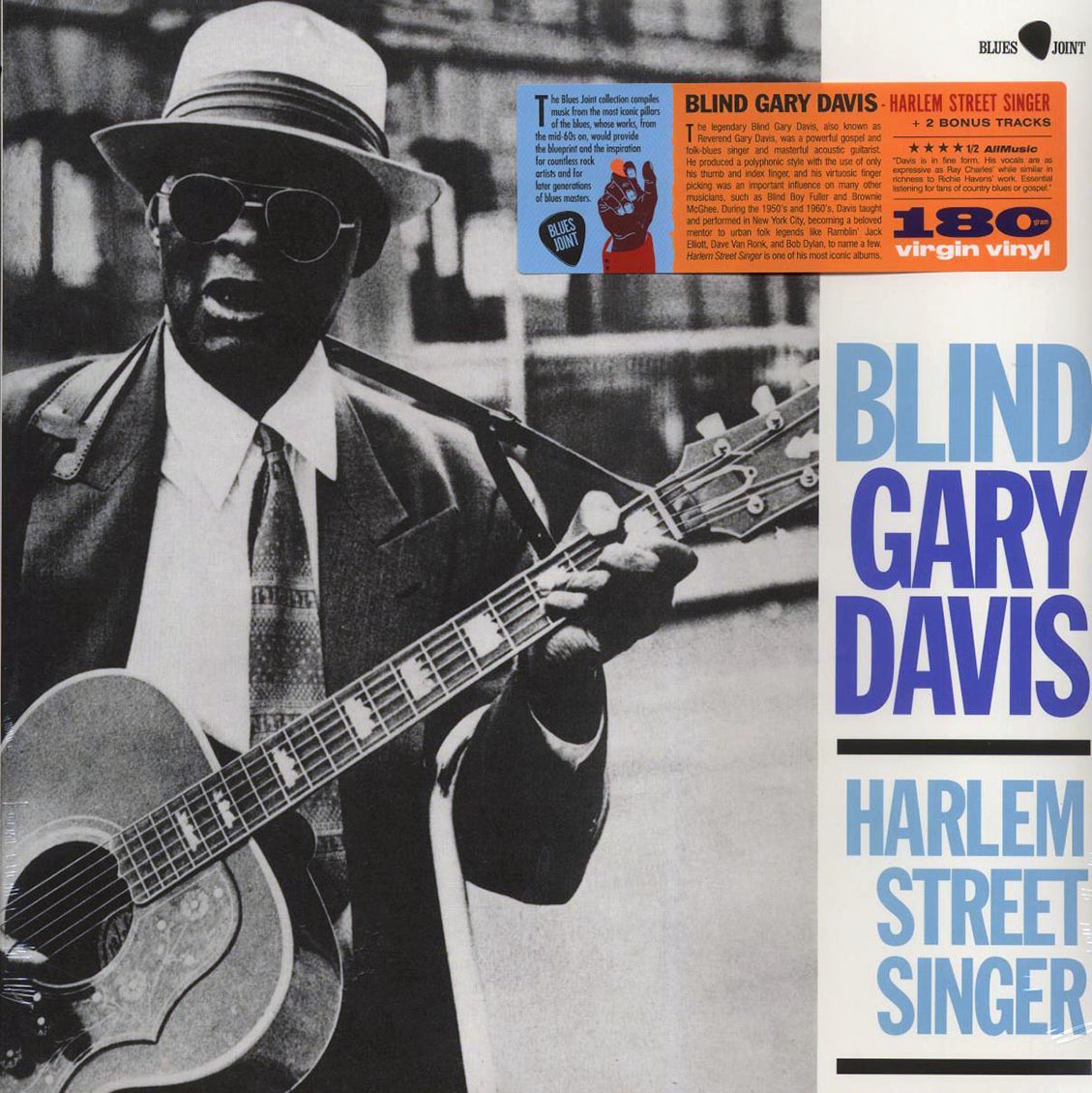 Blind Gary Davis - Harlem Street Singer (+2 bonus tracks) (ltd. ed.) (180g) Vinyl Record