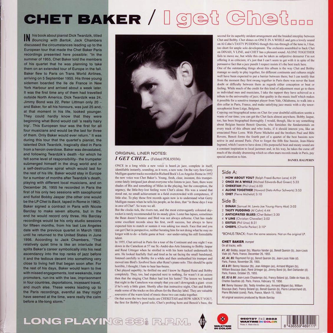 Chet Baker, Bobby Jaspar - I Get Chet (+bonus track) (ltd. ed.) (180g) (red vinyl) Vinyl Record