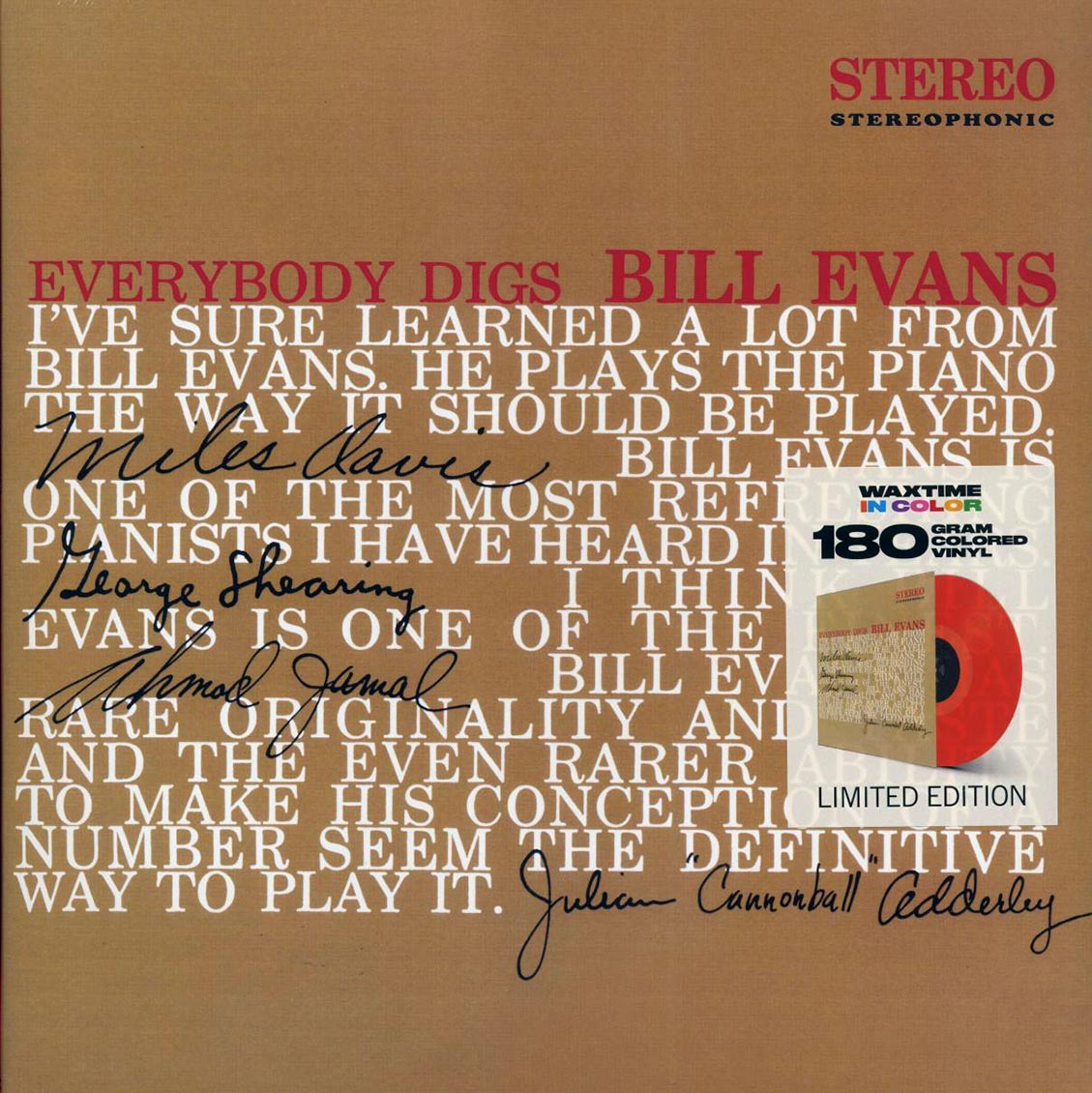 Bill Evans - Everybody Digs Bill Evans (ltd. ed.) (180g) (red vinyl) Vinyl Record