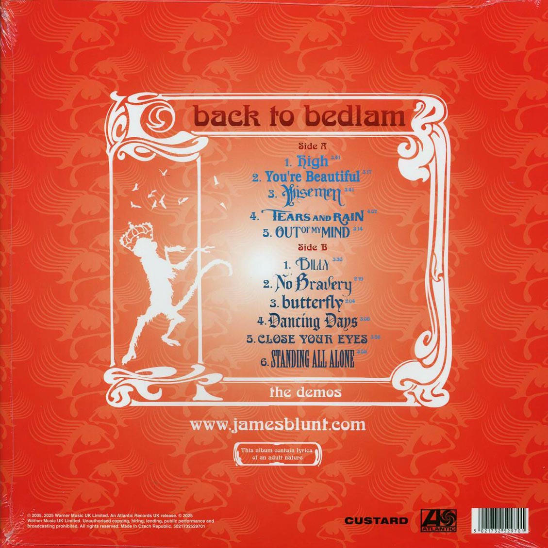 James Blunt - Back To Bedlam: The Demos (RSD 2025) (ltd. ed.) (red vinyl) Vinyl Record
