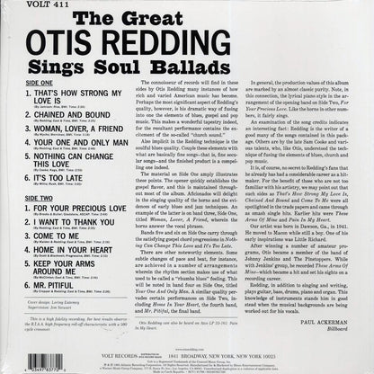 Otis Redding - The Great Otis Redding Sings Soul Ballads (mono) (ltd. ed.) (blue vinyl) Vinyl Record