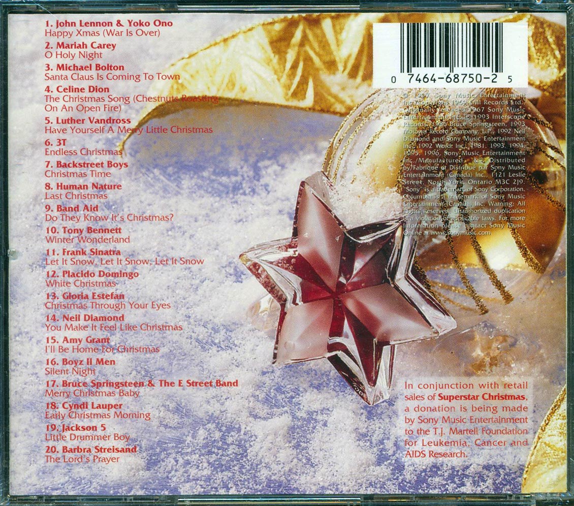 Celine Dion, Mariah Carey, John Lennon, Frank Sinatra, Etc. - Superstar Christmas Music CD