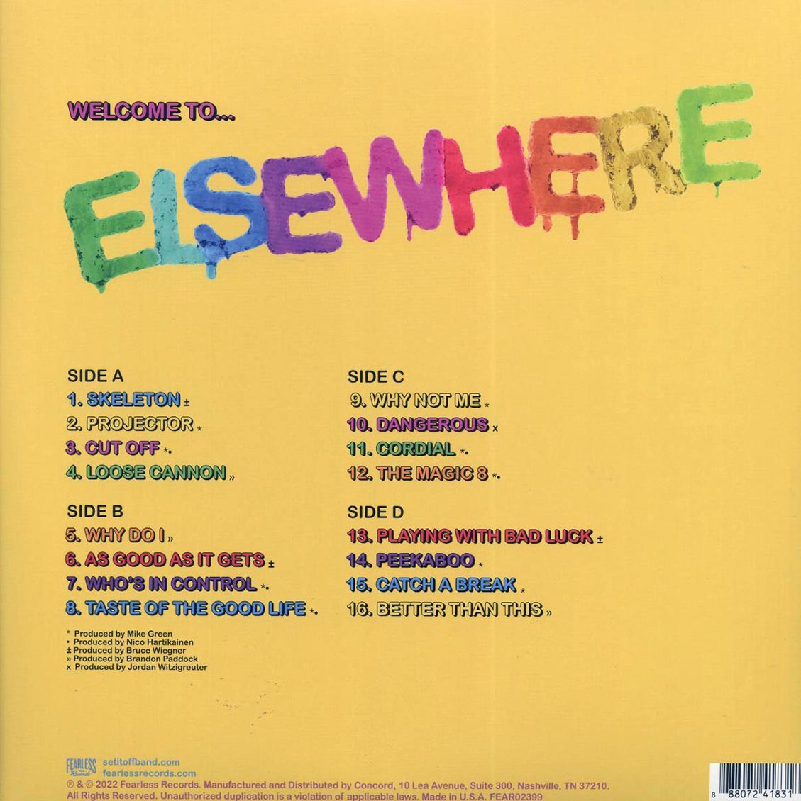 Set It Off - Elsewhere (ltd. ed.) (2xLP) (yellow vinyl) Vinyl Record