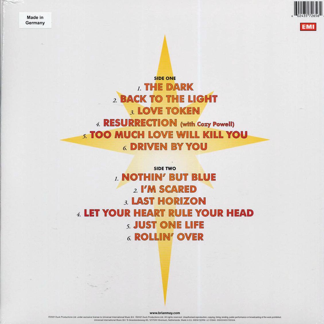 Brian May - Back To The Light (180g) (remastered) Vinyl Record