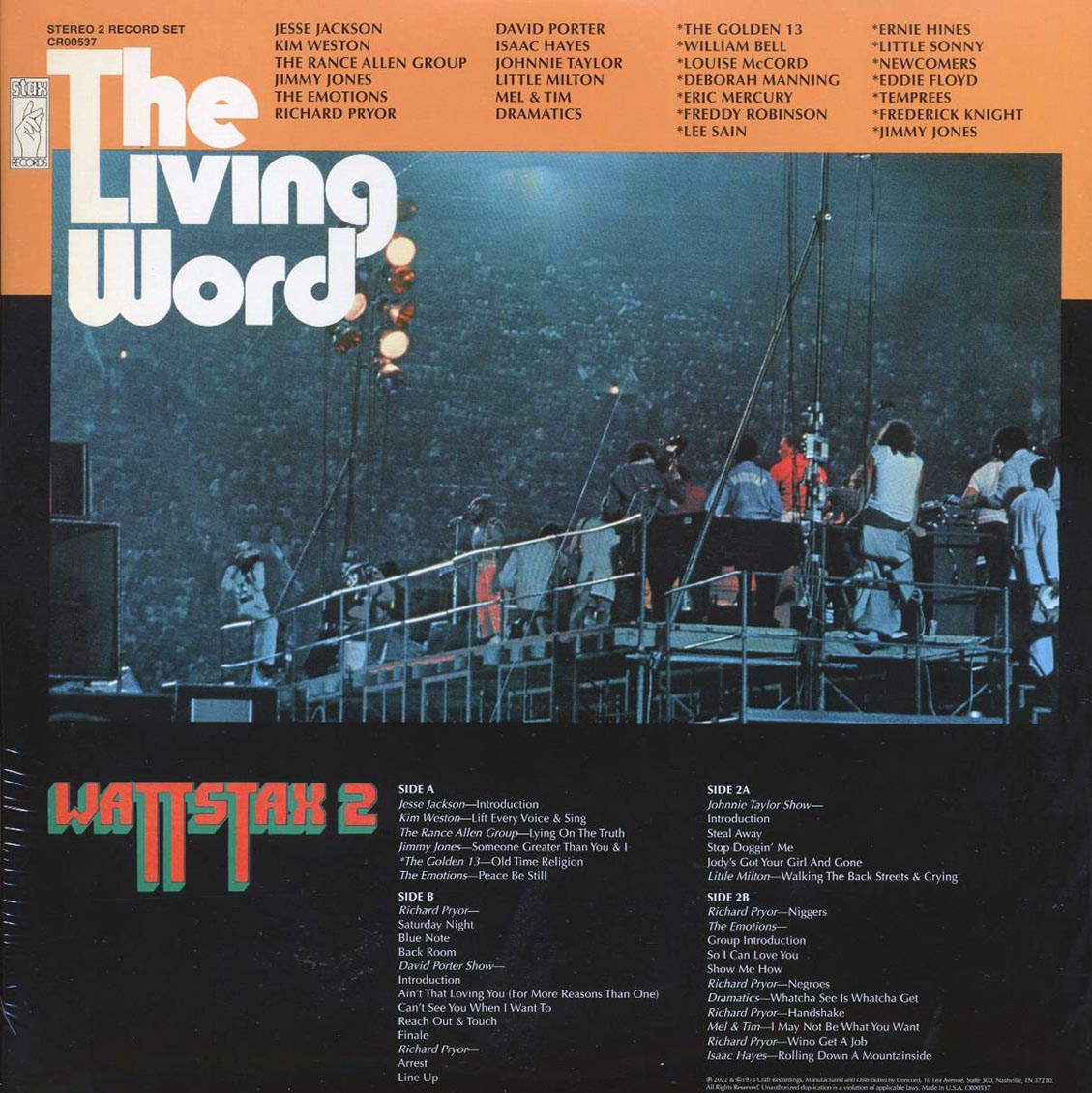 Isaac Hayes, The Emotions, Richard Pryor, David Porter Show, Etc. - The Living Word: Wattstax 2 (50th Anniv. Ed.) (2xLP) Vinyl Record