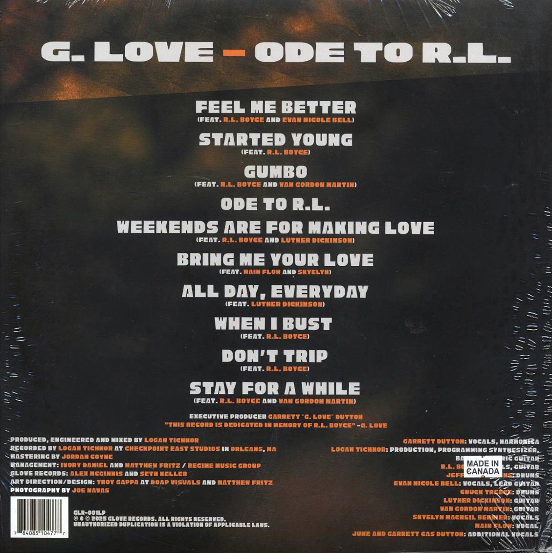 G Love - Ode To R.L. (RSD 2025) Vinyl Record