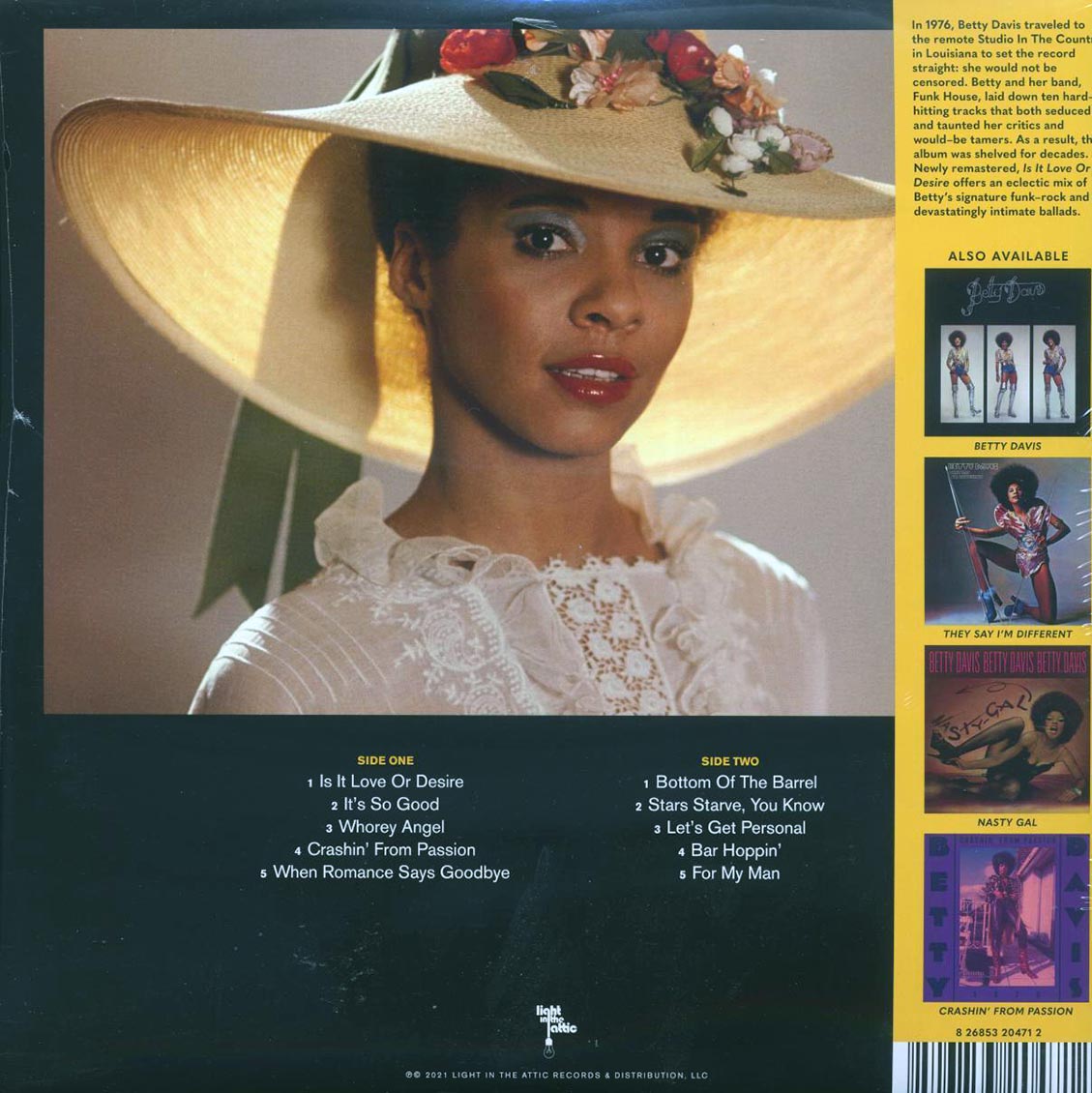 Betty Davis - Is It Love Or Desire (silver metallic vinyl) (RTI press) Vinyl Record