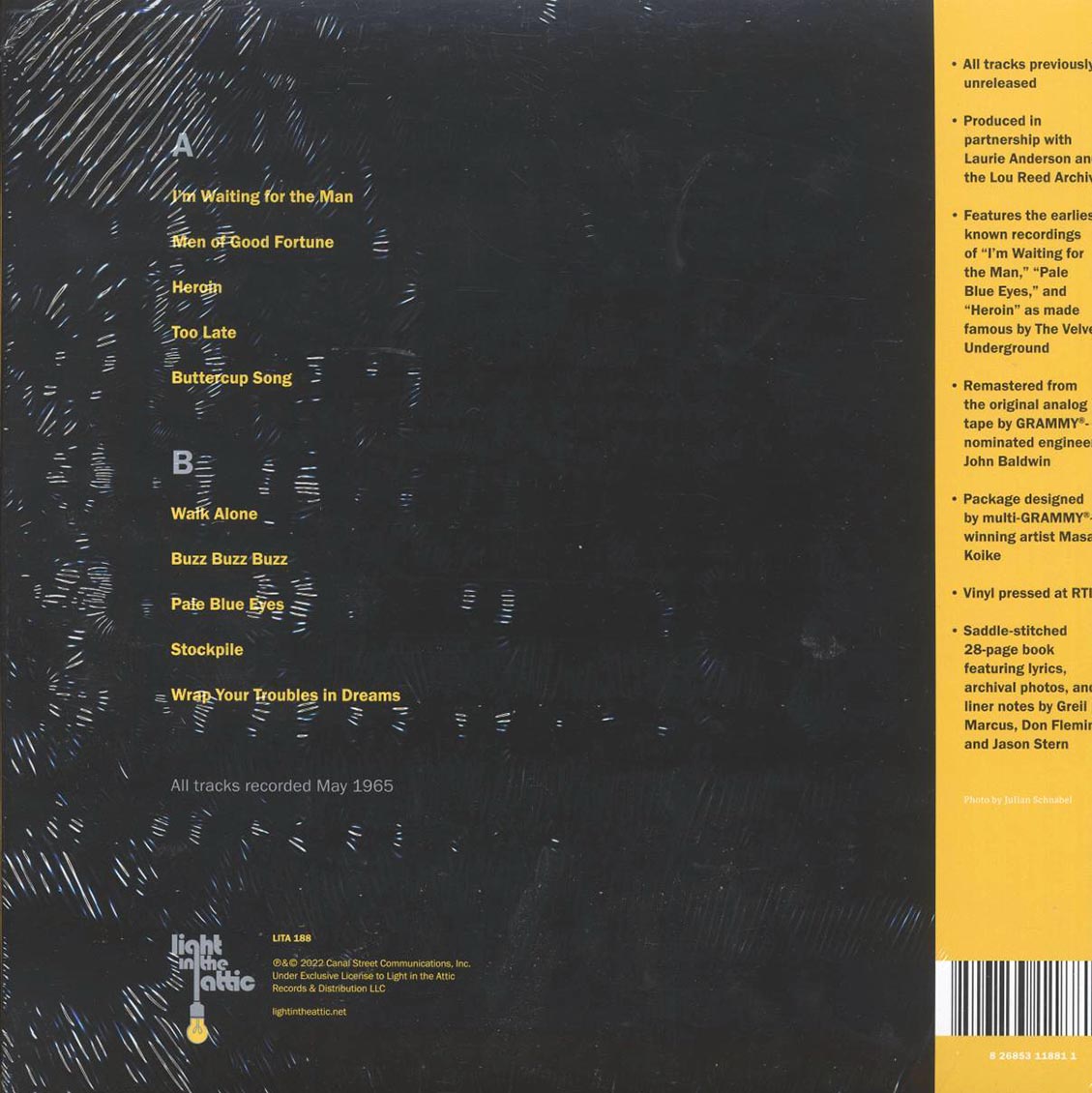 Lou Reed - Words & Music, May 1965 (yellow vinyl) (RTI press) Vinyl Record