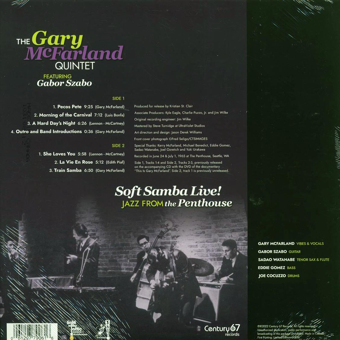 The Gary McFarland Quintet, Gabor Szabo - Soft Samba Live! Jazz From The Penthouse (ltd. ed.) Vinyl Record