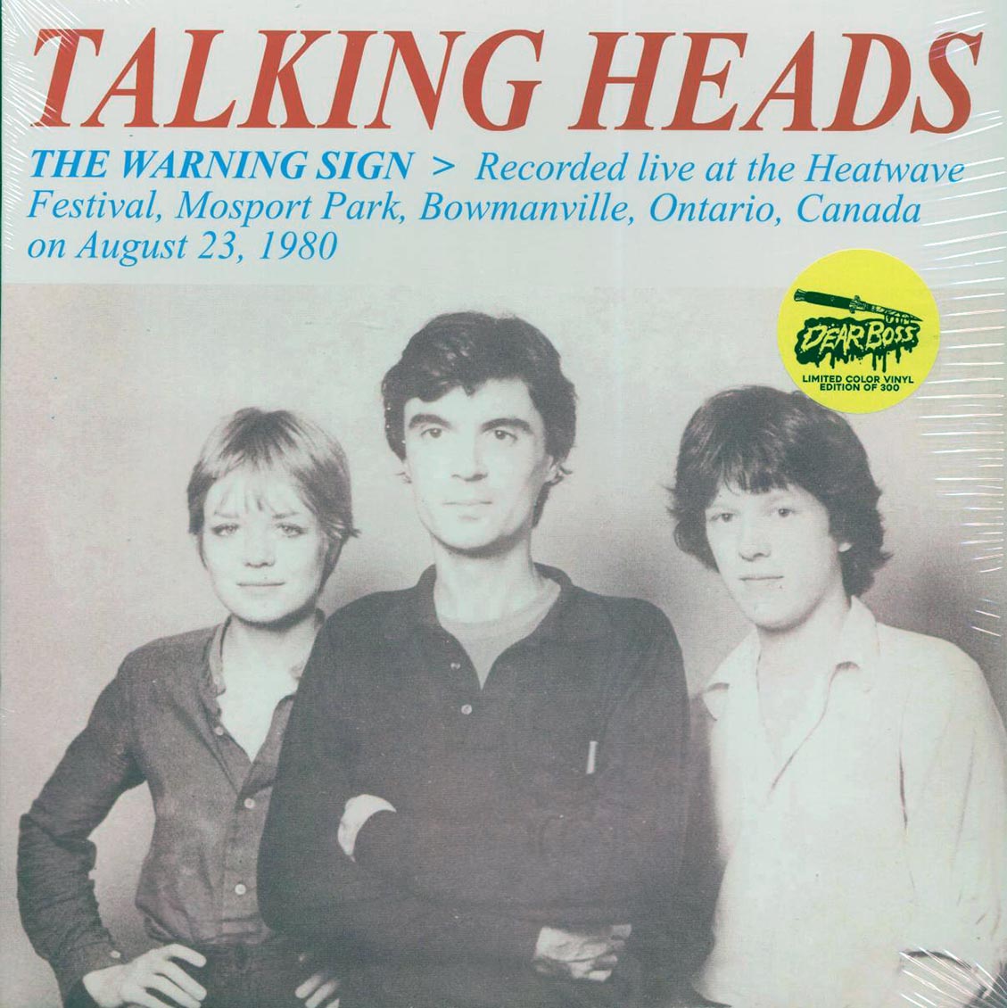 Talking Heads - The Warning Sign: Recorded Live At The Heatwave Festival, Mosport Park, Bowmanville, Ontario, Canada On August 23, 1980 (ltd. 300 copies made) (blue vinyl) Vinyl Record