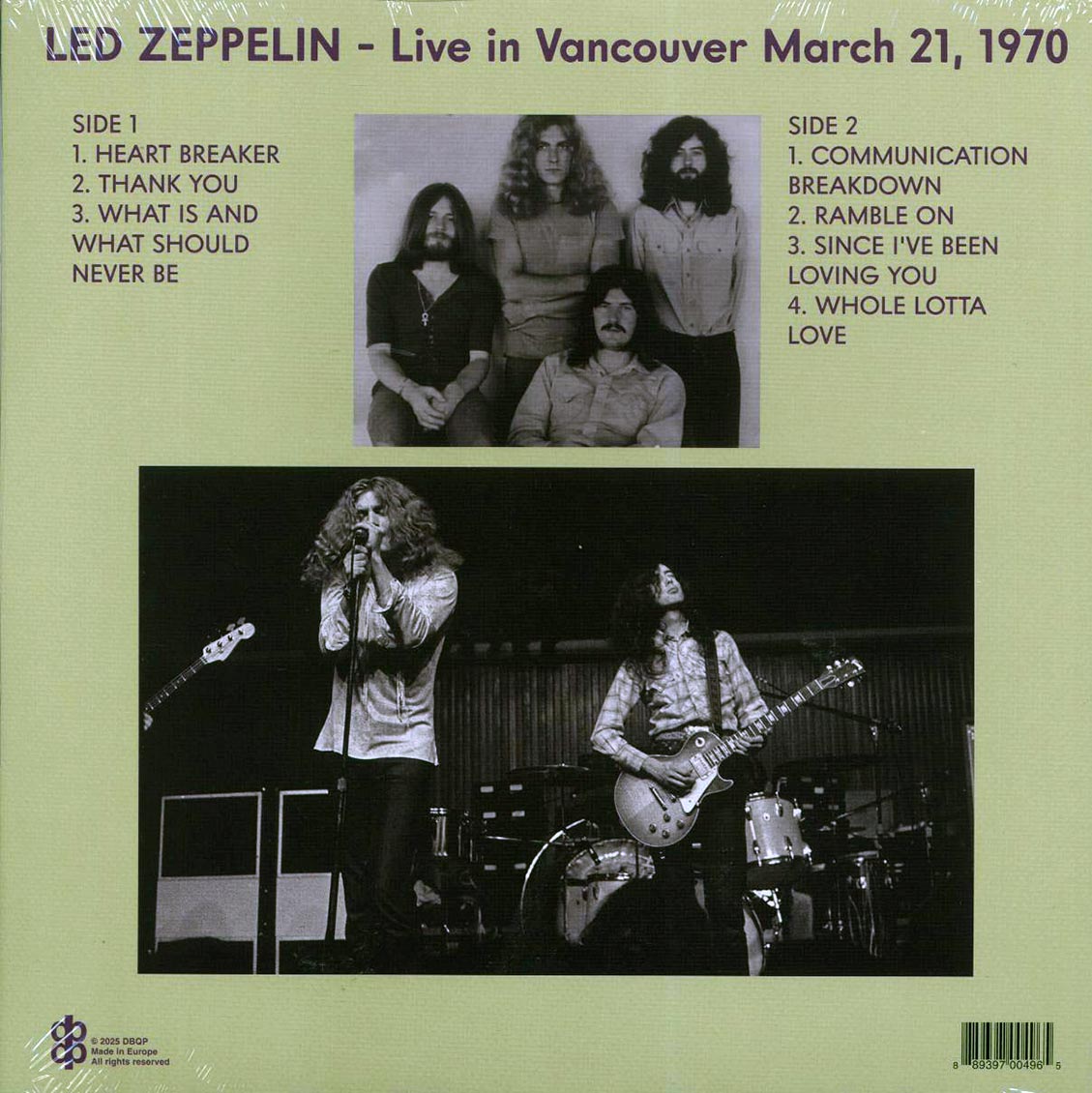 Led Zeppelin - Mudslide: Live In Vancouver March 21, 1970 Vinyl Record