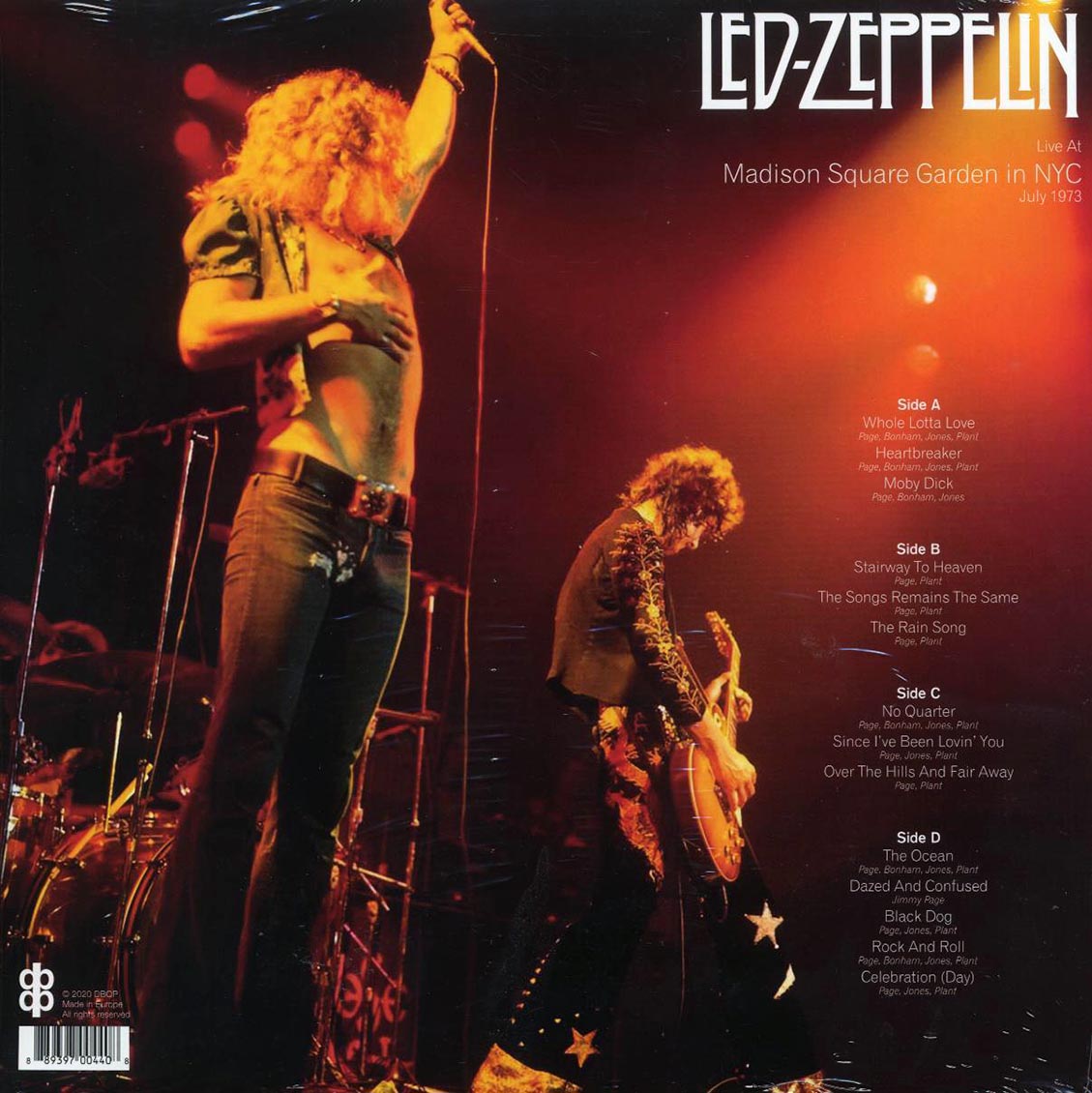 Led Zeppelin - Live At Madison Square Garden In NYC, July 1973 (2xLP) Vinyl Record