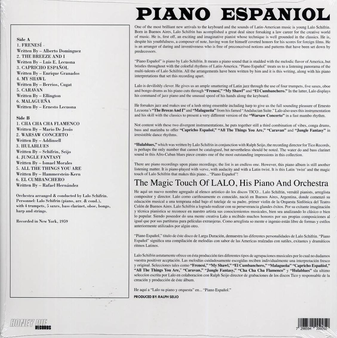 Lalo Schifrin - Piano Espanol Vinyl Record