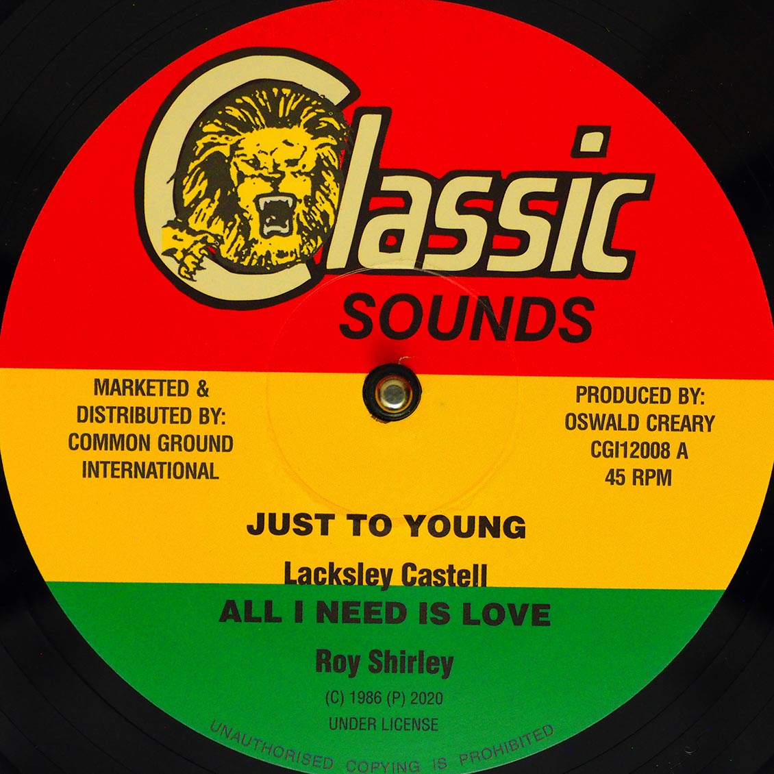 Lacksley Castell - Just Too Young; Roy Shirley - All I Need Is Love  /  Lascelles Douglas - Once Bitten 12" Vinyl Record