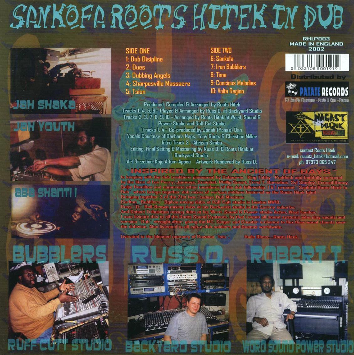 Roots Hi-Tek, Sankofa - Roots Hi-Tek In Dub Vinyl Record