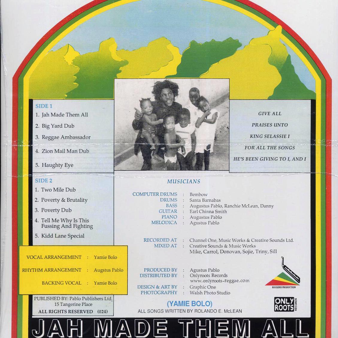 Yami Bolo - Jah Made Them All Vinyl Record