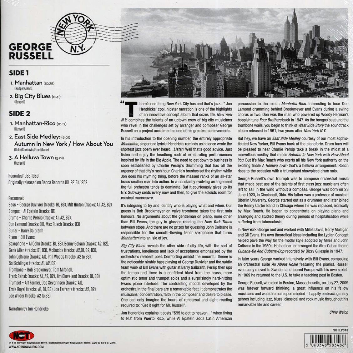 George Russell & His Orchestra - New York, NY (180g) (red vinyl) Vinyl Record
